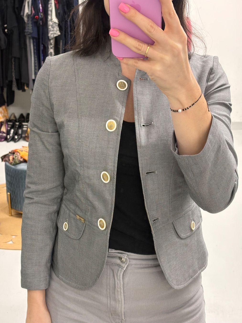 Jacken: Luis Trenker Blazer grau Baumwolle Leinen 36 – Neu (gemäss Beschreibung) aus Regensdorf von secondchancefashion 1