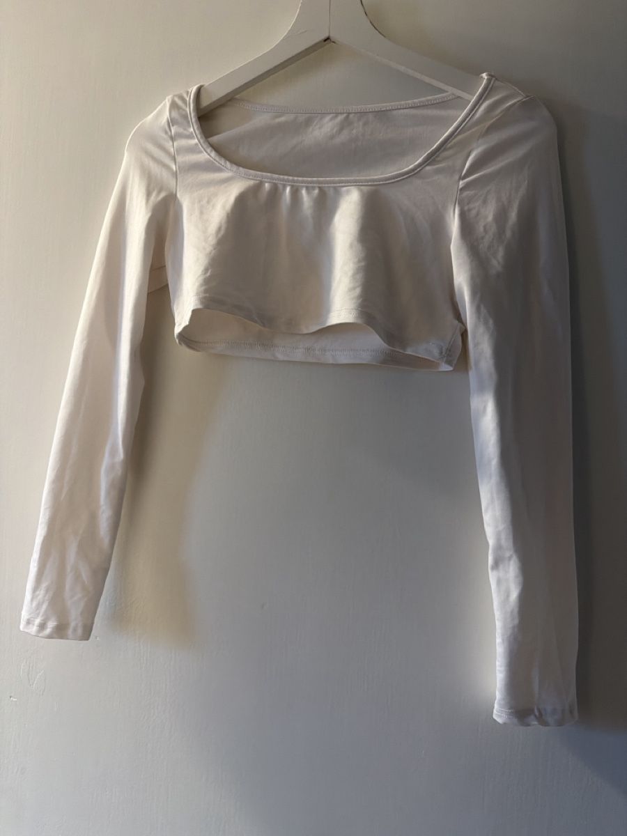 Top: Damen Crop Top langarm weiss  – Nuovo (secondo la descrizione) da zürich venduto da resagrev
