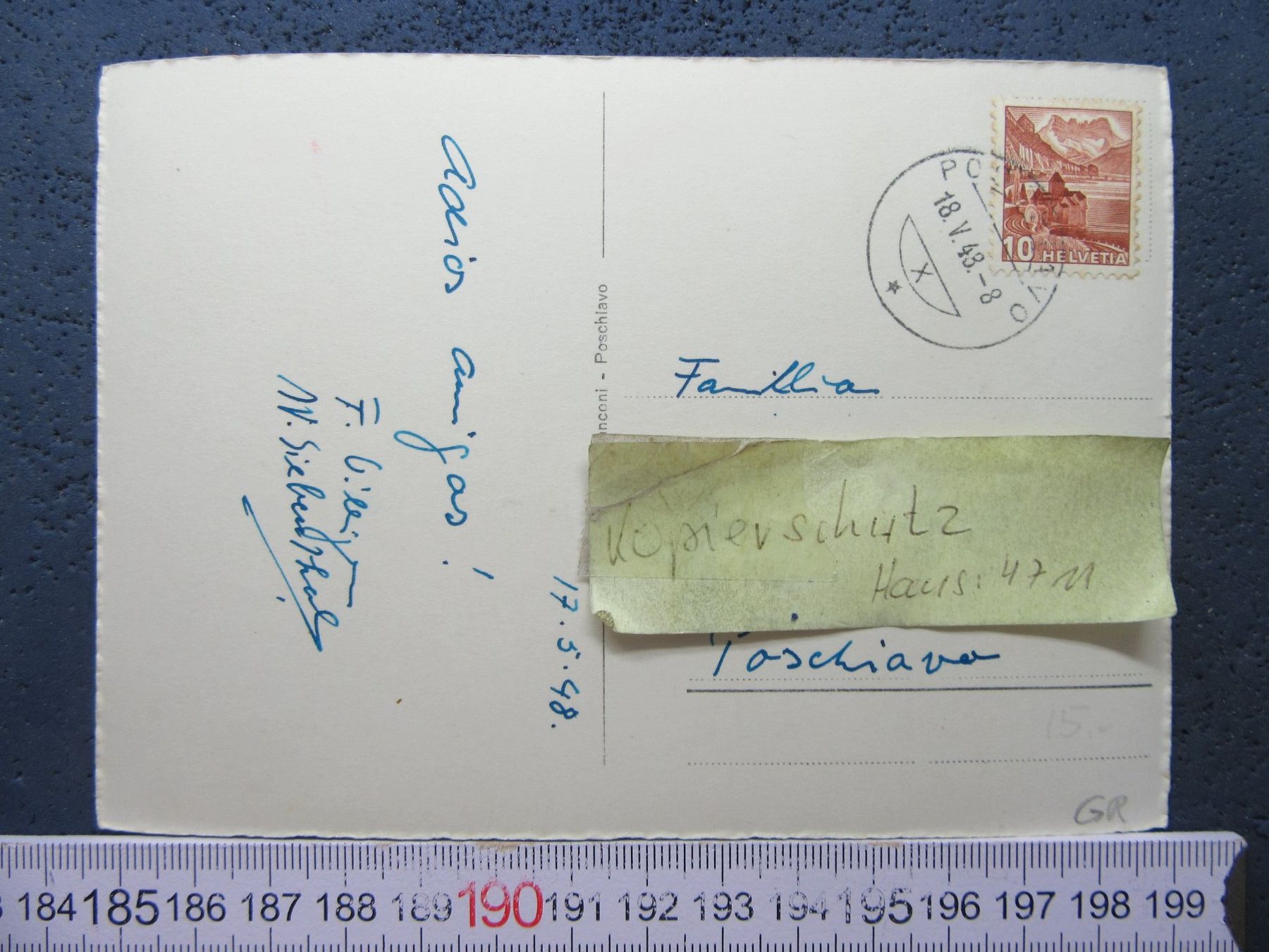 Cartoline postali: POSCHIAVO GR AK 1948 – Usato da Ettingen venduto da Hausi4711 1