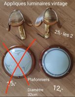 Lot luminaires vintage: appliques + plafonnier