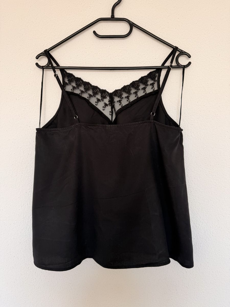 S.Oliver Top: S. Oliver elegantes schwarzes Top mit Spitze, Gr. 38 – Usato da Zug venduto da vik_p5lx 3