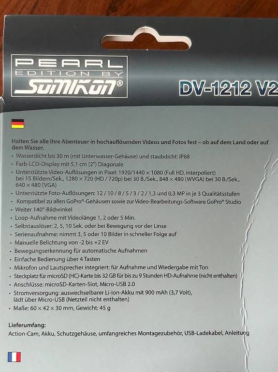 Action Cam: Org.verpack. HD-Action-Cam DV-1212 V12 – Usato da Hünenberg venduto da fgg_v79c 1