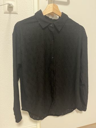 Hemd schwarz mit Lochmuster S neu