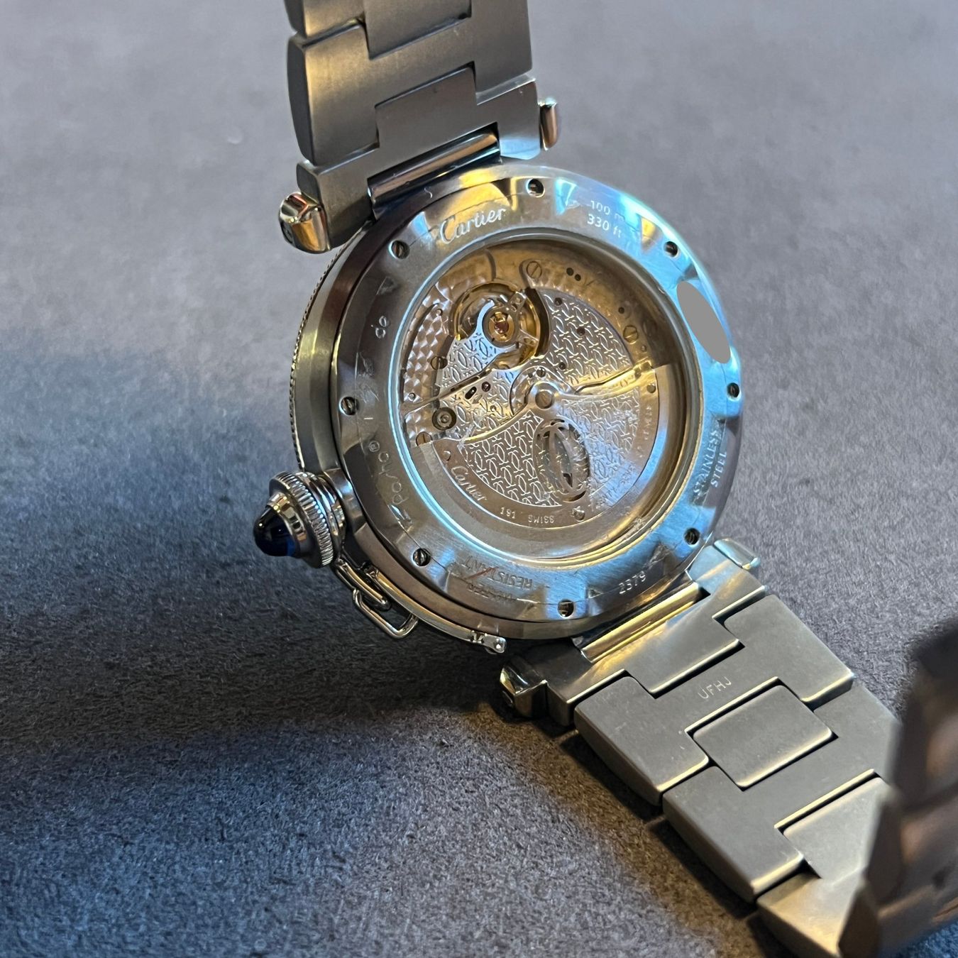 Cartier Montres: Cartier Pasha Automatic 38mm Silver Dial W31059H3 – D'occasion à Carouge GE par Watchaser 4