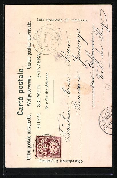 Cartes postales: Litho Glarus, Gesamtansicht mit Berg, Al – D'occasion à Berlin par bartko-reher 1