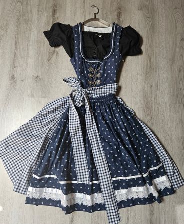 Dirndl Fuchs Grösse 34/S blau mit Schürze neuwertig
