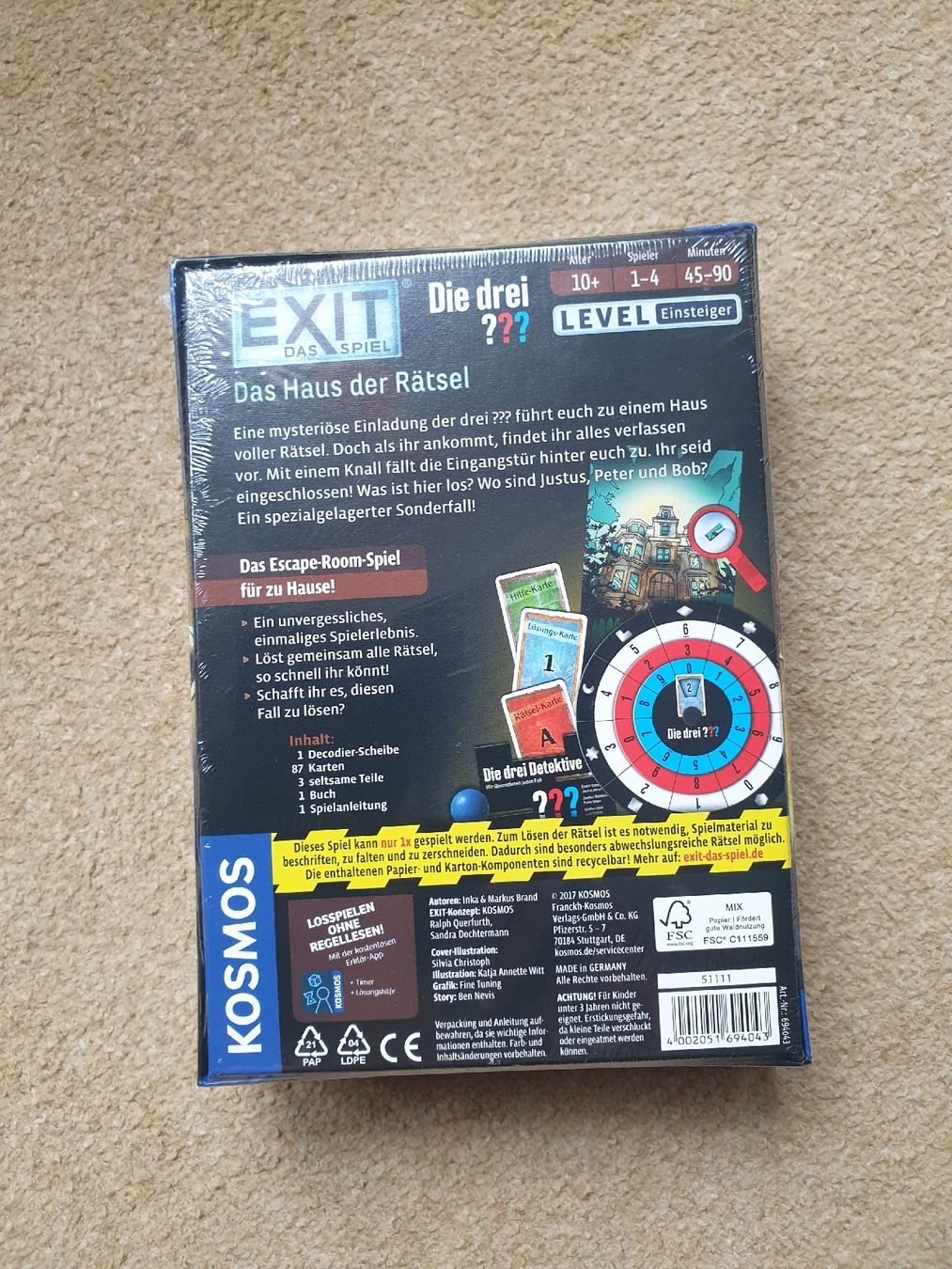 Kosmos Spiele: EXIT Spiel "Das Haus der Rätsel" NEU & OVP – Neu und originalverpackt aus Winterthur von ivo_hmm2 1