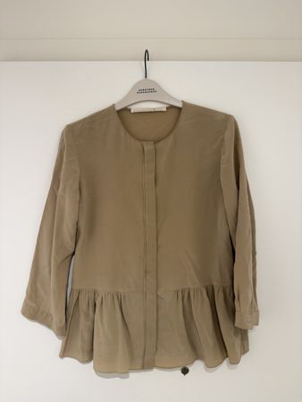 DOROTHEE SCHUMACHER Damen Bluse 100%  Seide beige Grösse 36