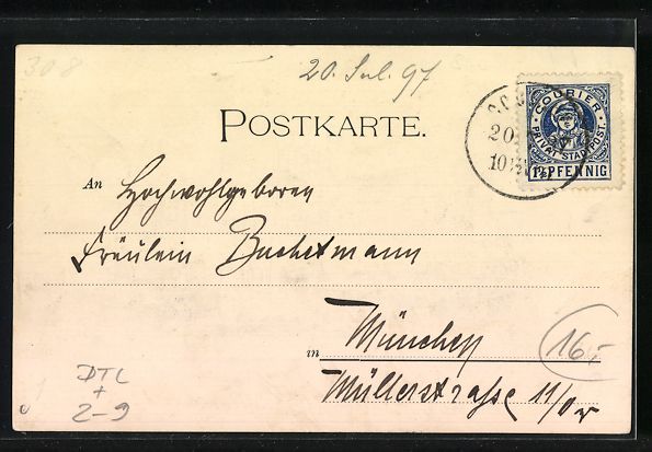 Cartoline postali: München, Marienplatz mit Rathaus, Stemp – Usato da Berlin venduto da bartko-reher 1