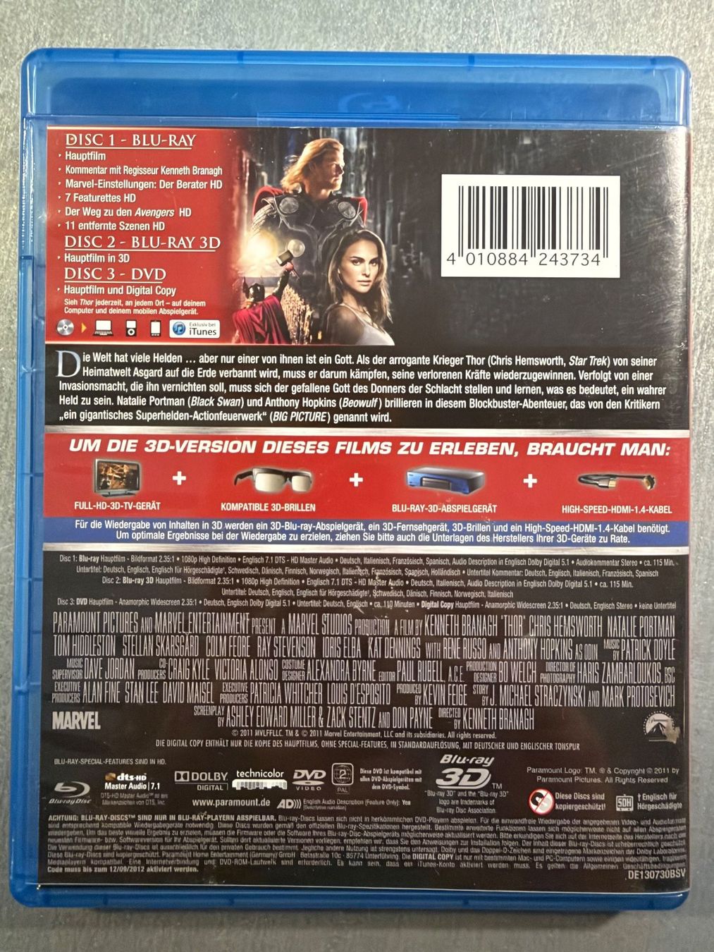 Alle DVDs: Thor (Blu-ray 3D) – Gebraucht aus Affoltern am Albis von nickerchen 1