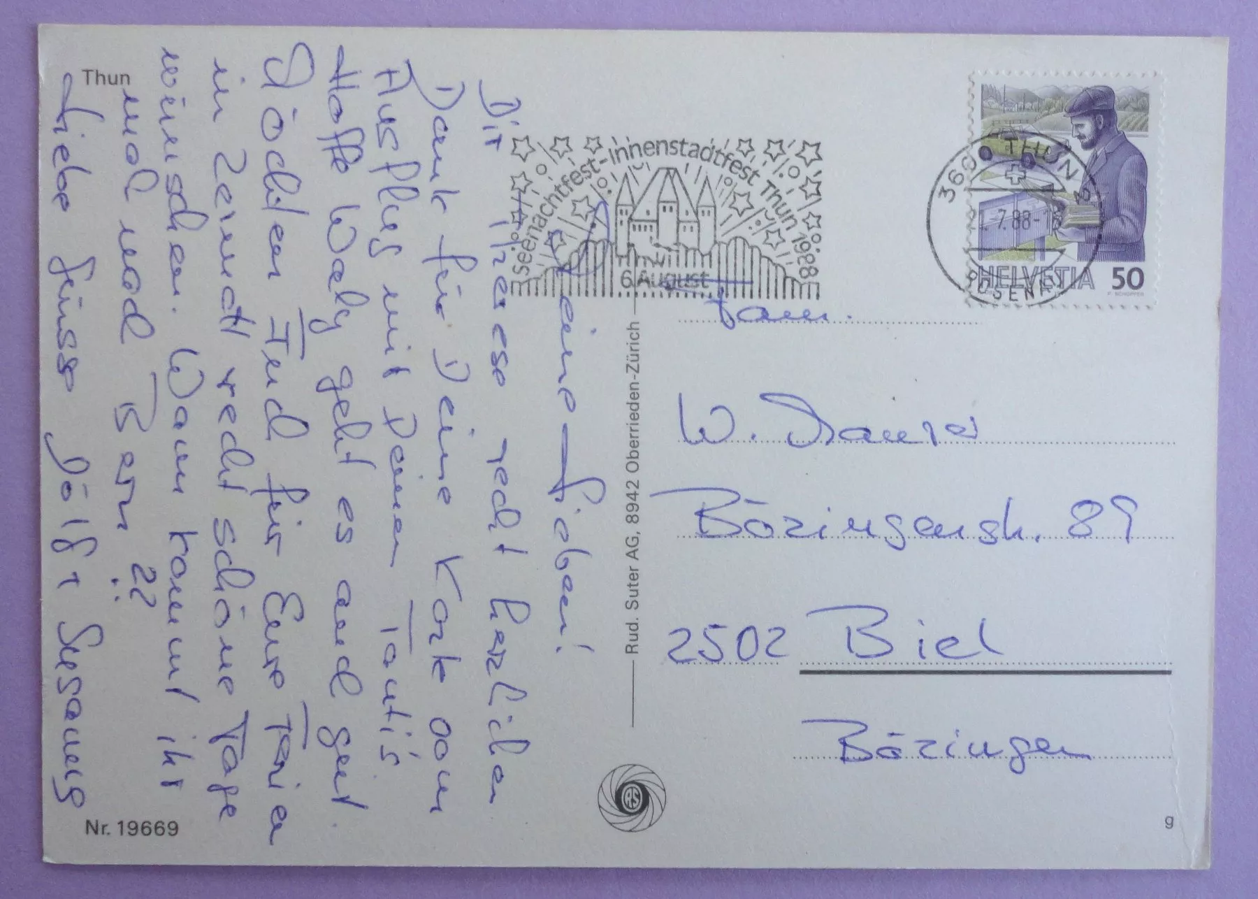 Cartoline postali: Thun – Usato da Fétigny venduto da Billy2miny 1