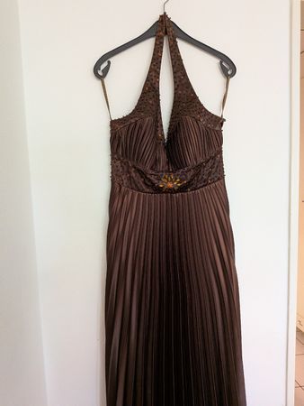 NEU! Braunes plissiertes Abendkleid Gr 42