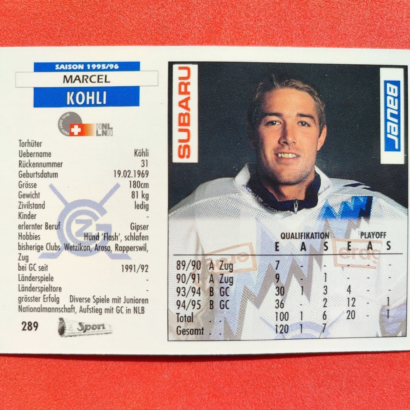 Carte collezionabili: Marcel Kohli - GRASSHOPPER CLUB - 1995/96 – Usato da Dübendorf venduto da kb86_MOVIE 1