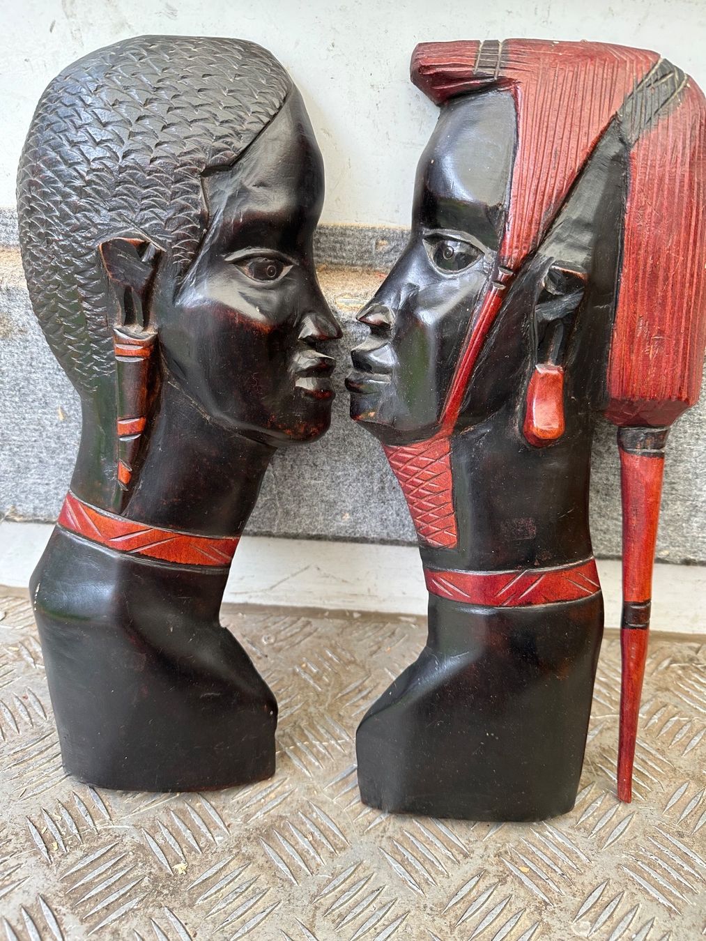 Statuette: Sculptures africaines en bois 2 pièces – Usato da Lausanne venduto da artnouveau04