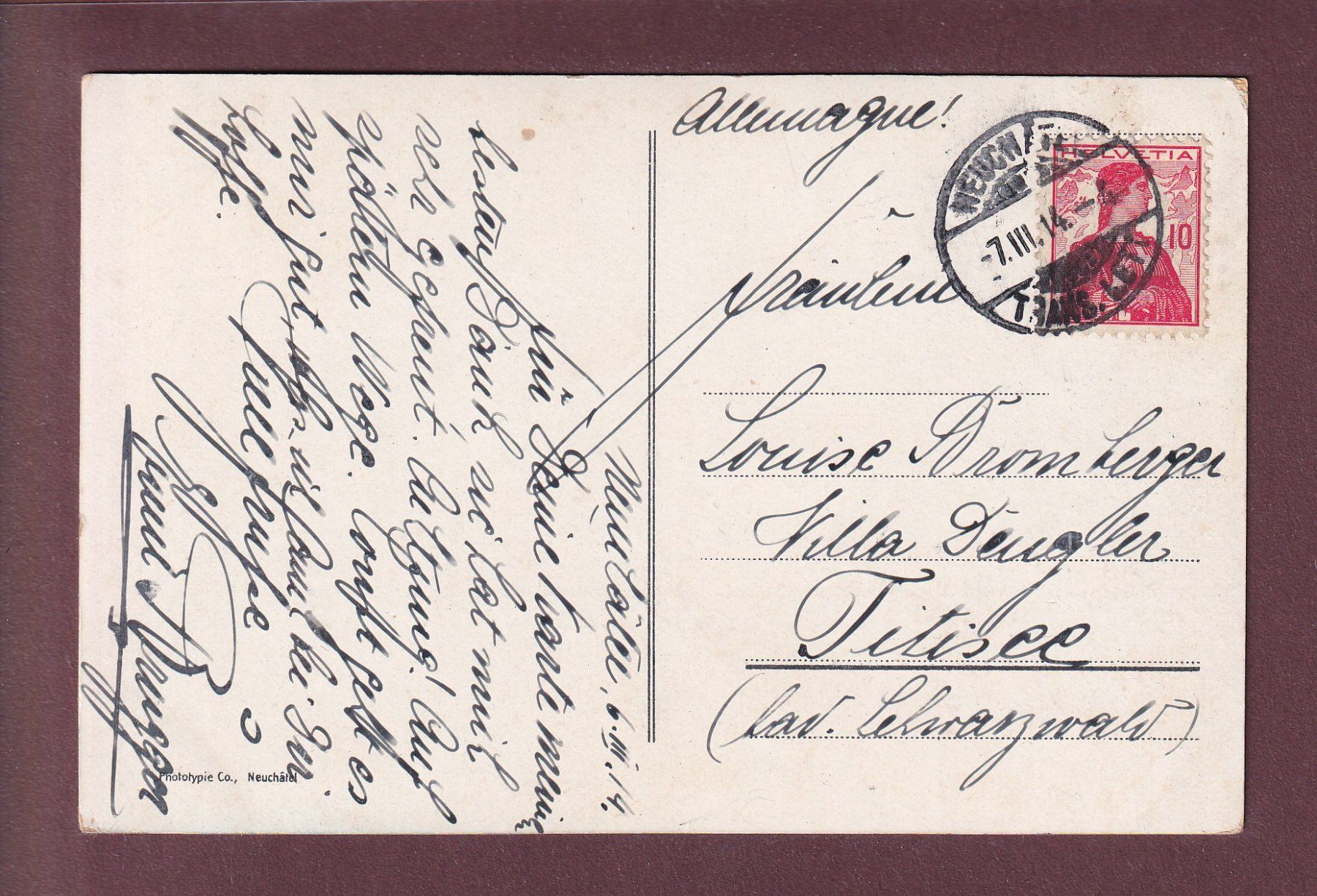 Cartoline postali: NEUCHÂTEL - Vue générale - 1914 – Usato da Pully venduto da nicecards 1