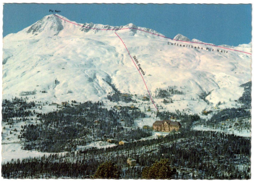 Cartoline postali: St. Moritz - Skigebiet Piz Nair – Usato da Binningen venduto da Mountainrider