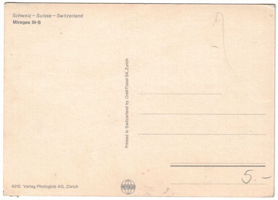 Cartoline postali: Mirages III-S Militär – Usato da Frauenfeld venduto da POML 1