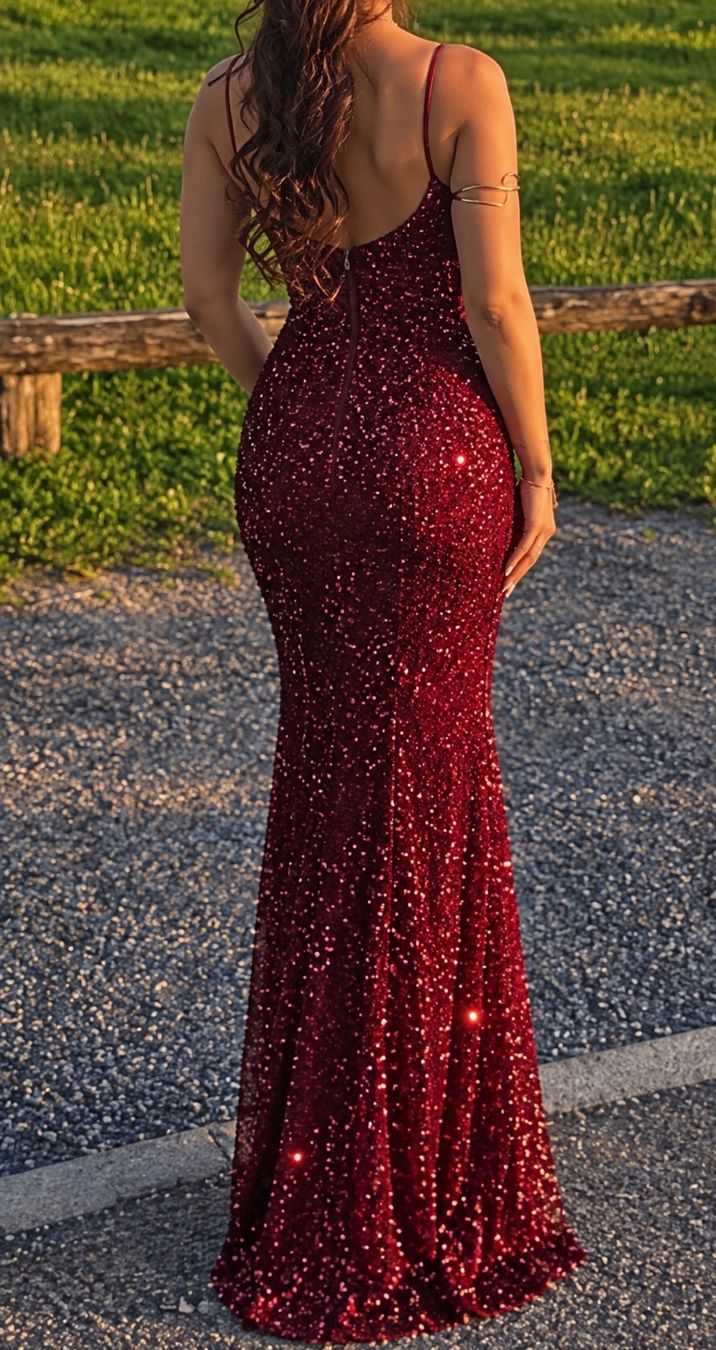 Vestiti: Elegantes rotes Glitzer-Abendkleid – Nuovo (secondo la descrizione) da Kilchberg ZH venduto da ari_28gp 3