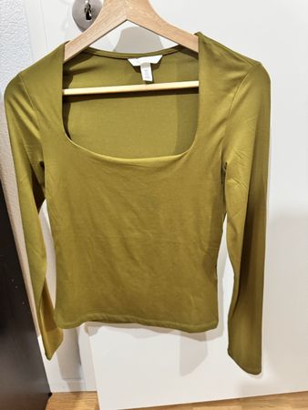 Haut à manches longues H&M vert olive taille S neuf