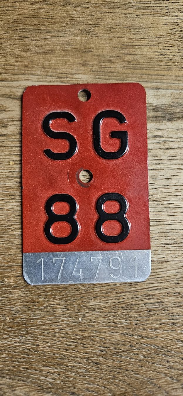 Schilder: Alte Velo Nummer – Gebraucht aus Egg-Flawil von Impreza94