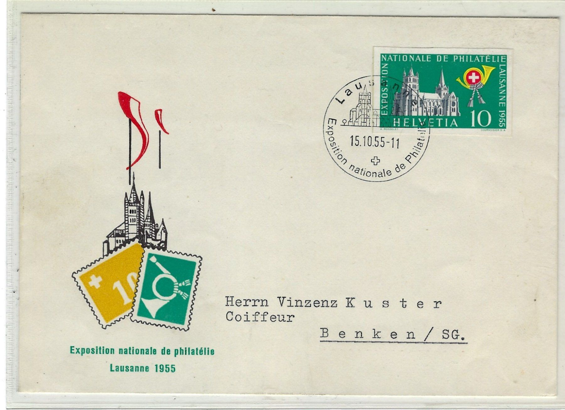 Tutti i francobolli: 1955 Block Ausschnitte 10Rp. Brief     15830 – Usato da Lunden venduto da Animus999