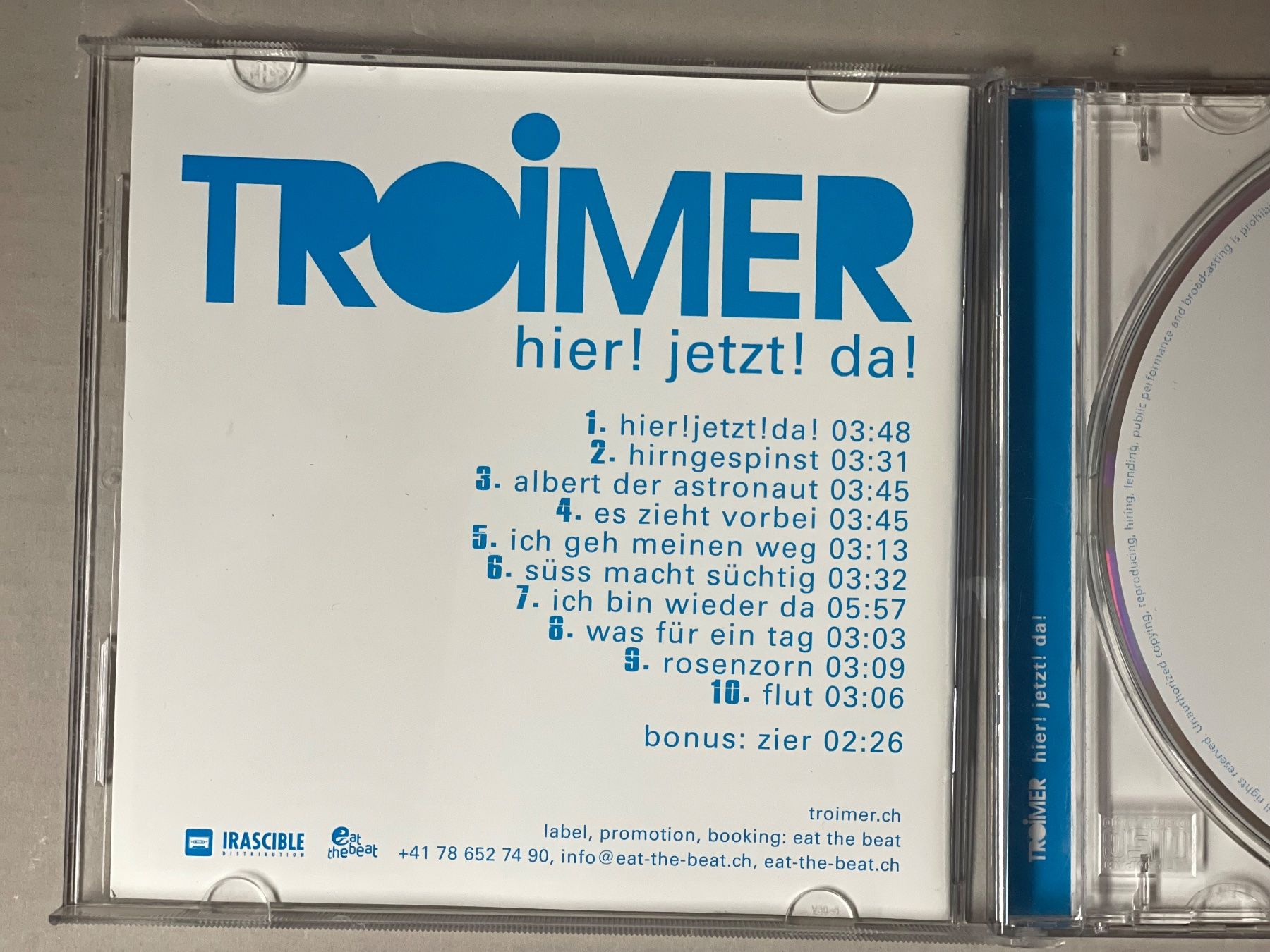 CDs: Troimer - hier jetzt da – Gebraucht aus Muri b. Bern von AdidasCollector 1