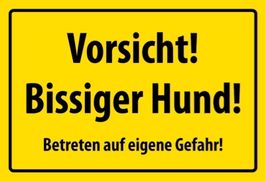Blechschild-VORSICHT BISSIGER HUND-BETRE