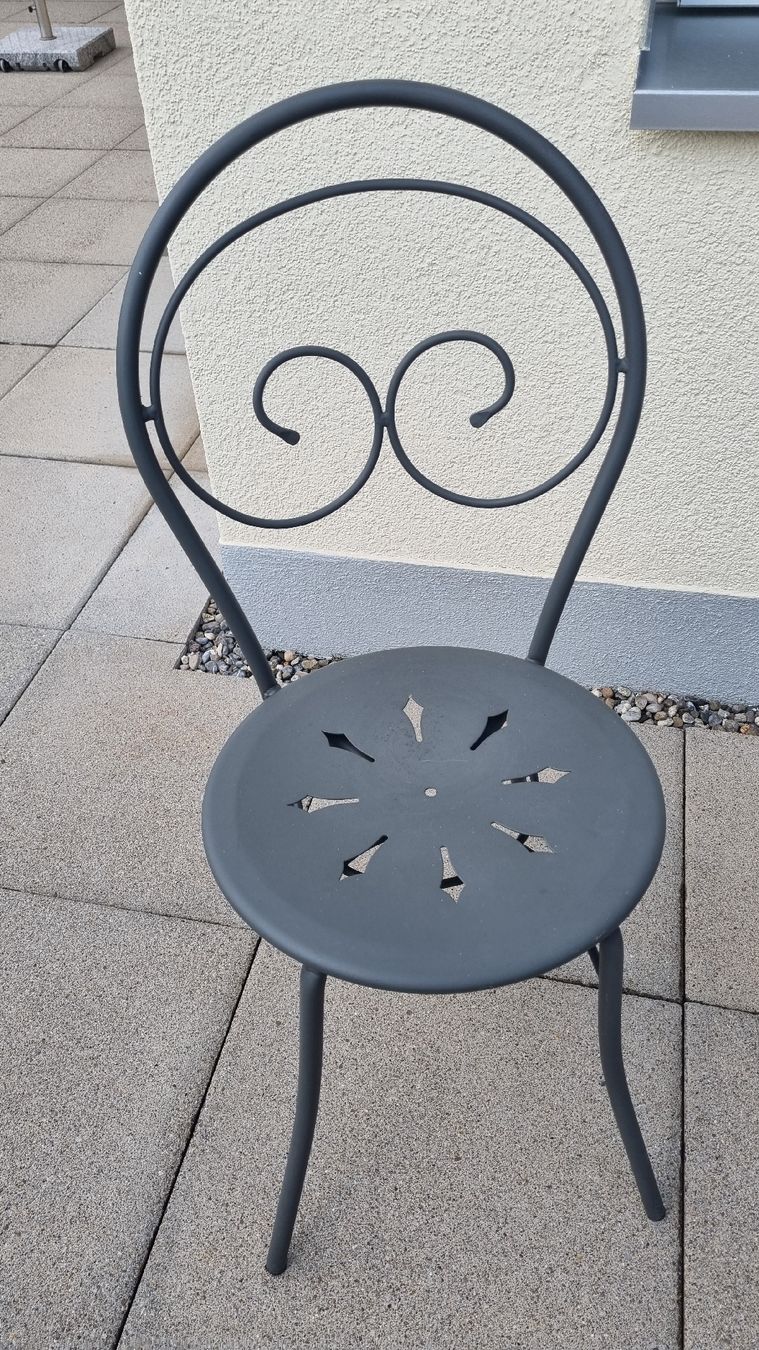 Tischset: Garten- Bistrotisch d 60 cm inkl. 2 Stühle, Bistroset Metall – Gebraucht aus Heimberg von Danita20 4
