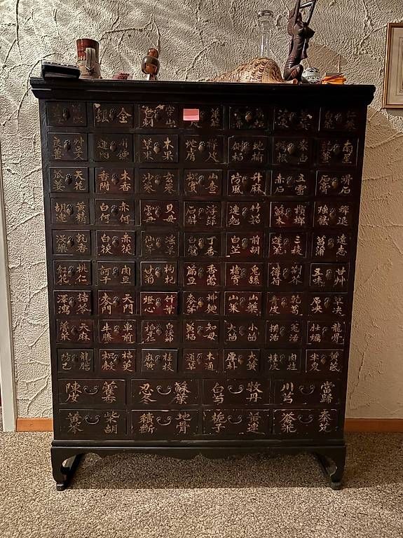 Armadi: Apotheker Schrank mit chinesischen Zeichen – Usato da Brügg BE venduto da lari07 1