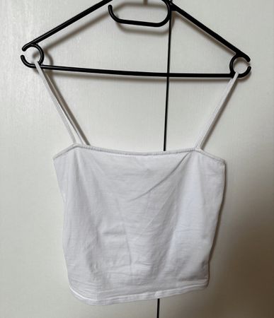 H&M Divided Crop Top Trägertop Weiss Grösse S