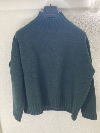 Pullover aus Merinowolle dunkelgrün Grösse M/L, Neuwertig!