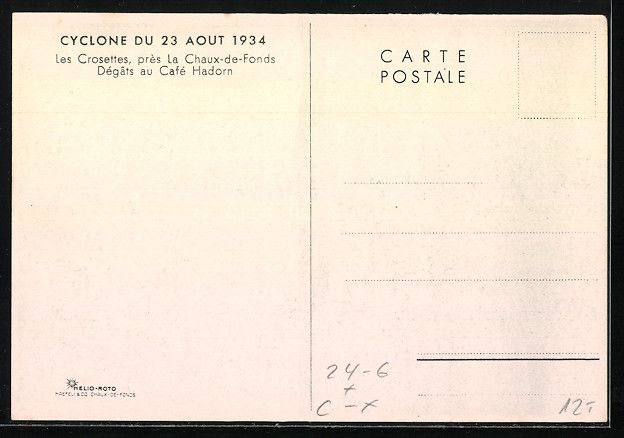 Cartoline postali: La Chaux-de-Fonds, Les Crosettes, Cyclon – Usato da Berlin venduto da bartko-reher 1