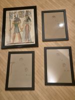 4 schwarze Bilderrahmen (3x Ikea FISKBO)