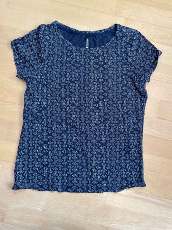 Chicorée Shirt, Grösse S, Dunkelblau mit Muster, Top!