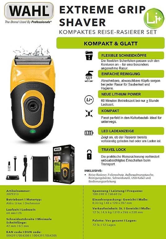 Rasierapparate & Rasierklingen: WAHL REISE-RASIERER SET - 3029313 – Neu und originalverpackt aus Opfikon von Trodat5430