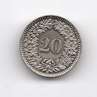 Tutti le monete: (1191) CH, 20 Rappen 1881, Super, stgl – Usato da Rüthi (Rheintal) venduto da erdnuessli1 1