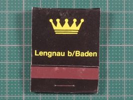 Lengnau b. Baden, Restaurant Krone, altes Zündholz Briefchen