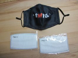 SMILE Textil Gesicht Maske mit Wechselfilter NEU
