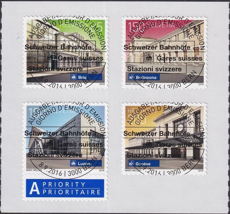 Alle Briefmarken: 2016 Nr.1601-1604 mit ET-Vollstempel – Gebraucht aus Dagmersellen von wyss1982