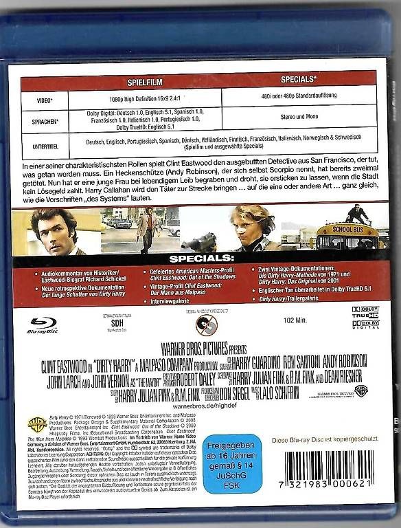 Tutti i DVDs: Dirty Harry - Blu-ray Film – Usato da Dörflingen venduto da Super-Bob 1