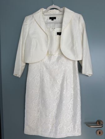 Kleid und Jäckchen Weiss Grösse 38 NEU