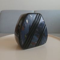 80erJ.Deutschland/Keramikvase abstraktes Dekor blau/rot/gold