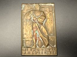 Bronzeplakette Eidgenössisches Schützenfest Freiburg 1934