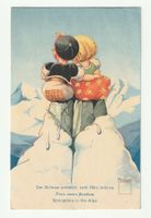 AK Kinder auf Schnee Série «Minouvis» N. 5 v. Paul Eberbach