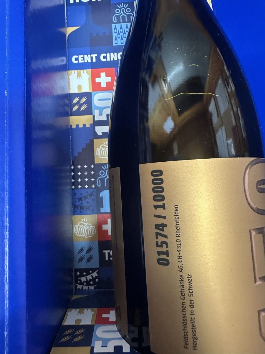 Feldschlösschen Bicchieri: Feldschlösschen Jubiläumsbier 150  – Nuovo e nell'imballaggio originale da adelboden venduto da kuenzi737000mk 1
