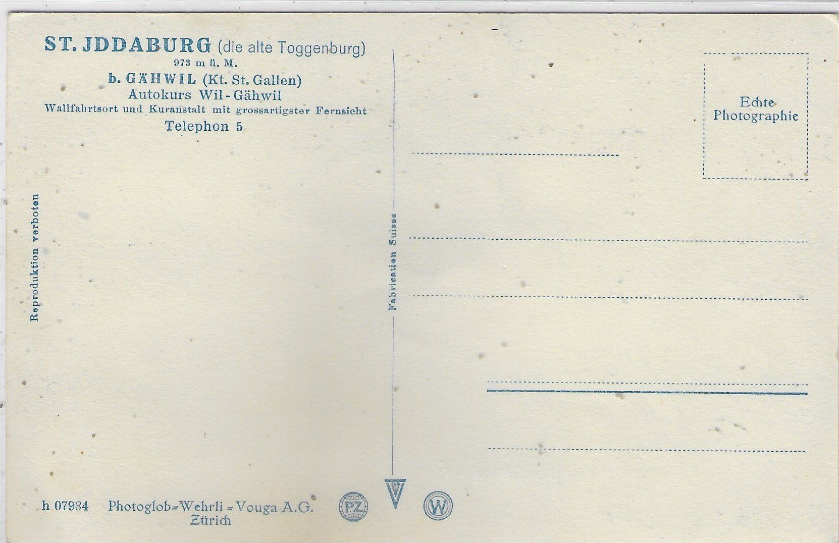 Cartoline postali: St. Iddaburg - Lourdgrotte - b. Gähwil – Usato da Ettingen venduto da Kartenplanet 1