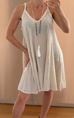 Kleid Baumwolle Bohoostyle OneSize beige Neu