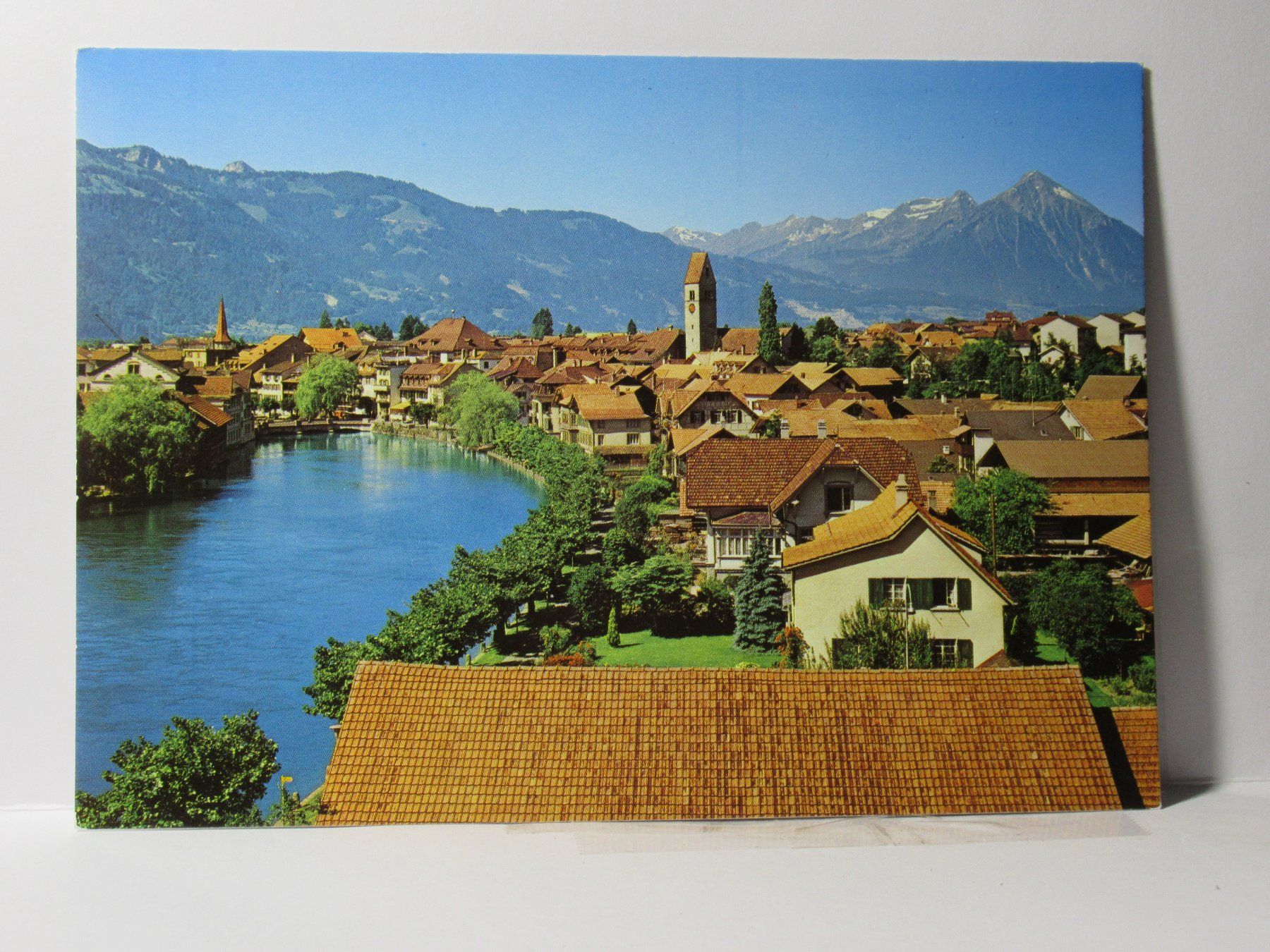 Cartoline postali: Unterseen  Interlaken , Kirche 1988 – Usato da Grenchen venduto da Bluemchen1900 1