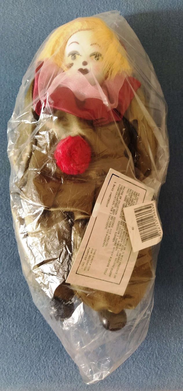 Bambole: Clown,  L. Dake Amsterdam - 25 cm - – Nuovo e nell'imballaggio originale da Zürich venduto da 1-2-3 4