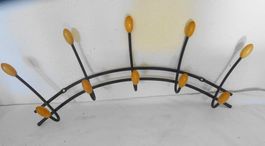 Garderobe, Wandgarderobe, 10 Haken, Holz und Metall